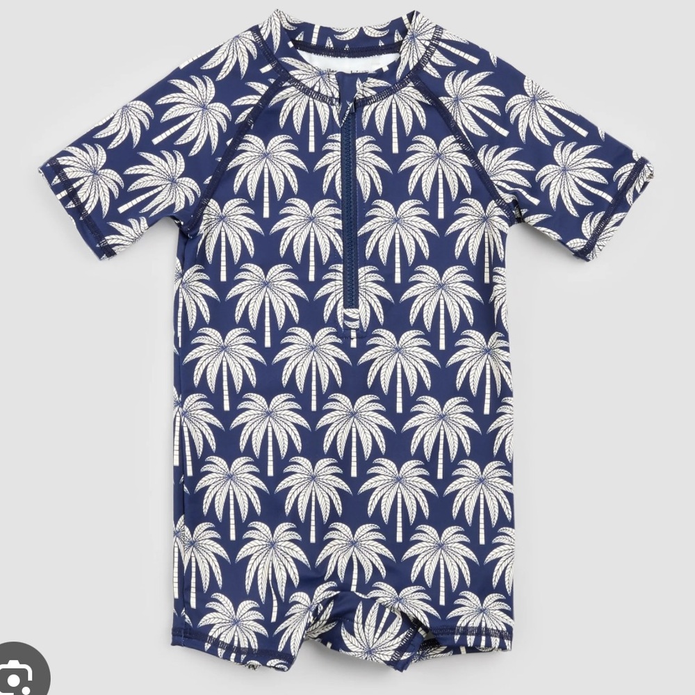 Miles the Label Palm Tree Swim Romper 3-6 Months NWT